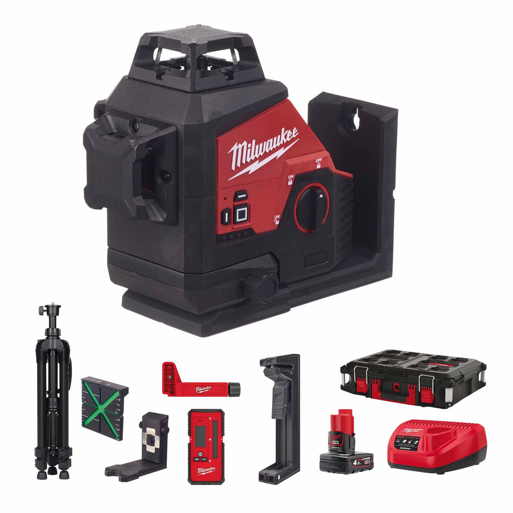 Laser-Wasserwaage Milwaukee M12 3PLKIT-401P