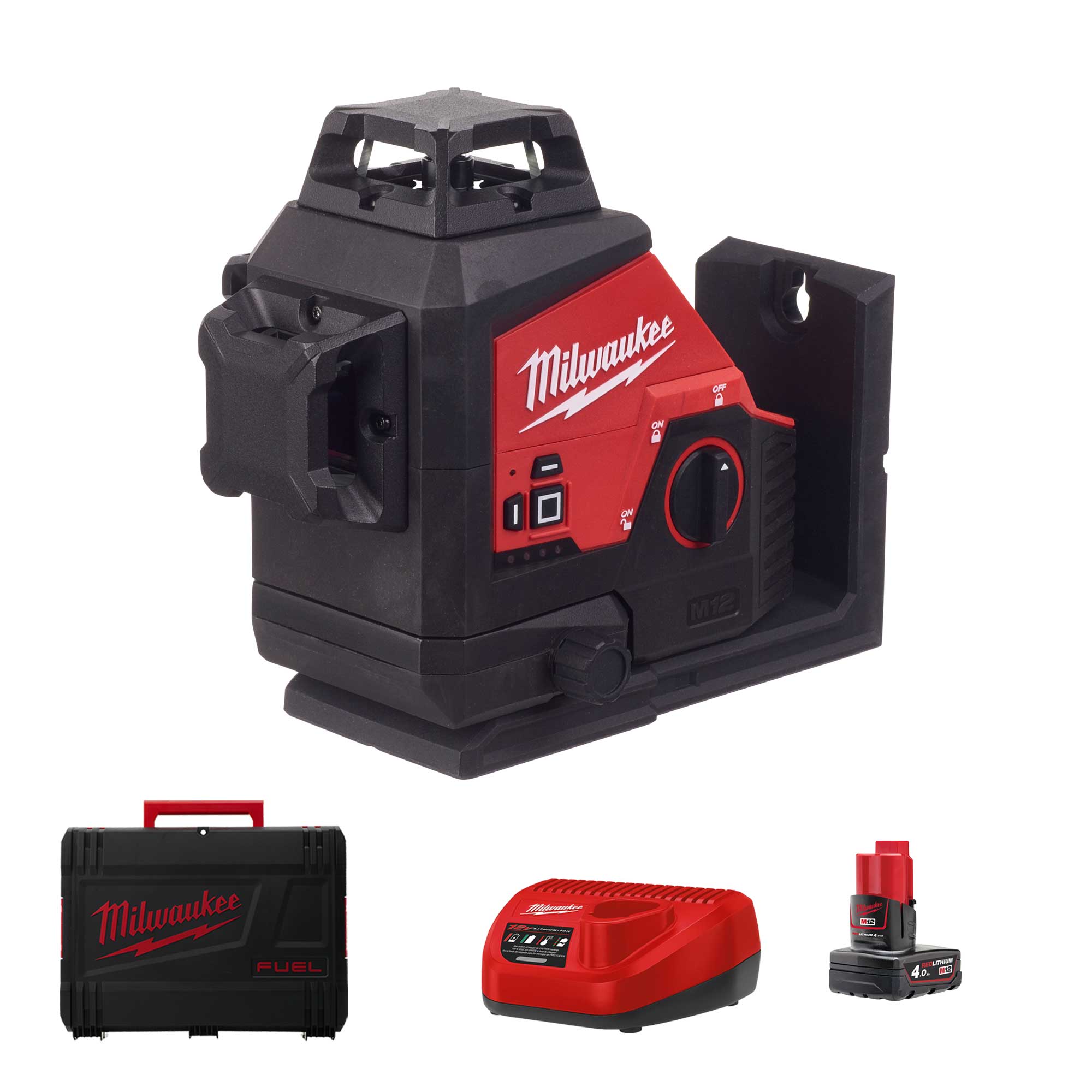 Laser-Wasserwaage Milwaukee M12 3PL-401C
