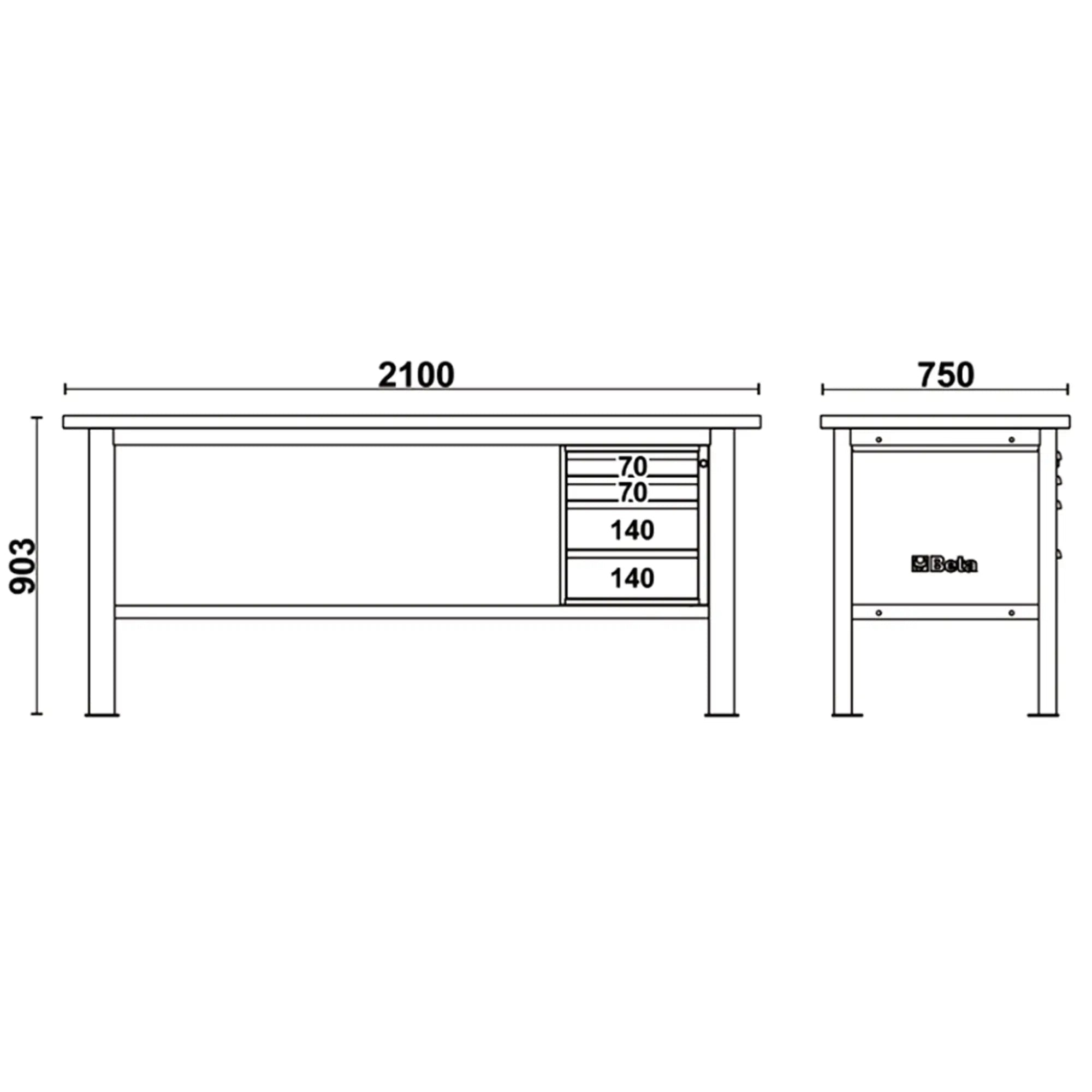 Werkbank Beta C58BC-X2,1 4C schwarz