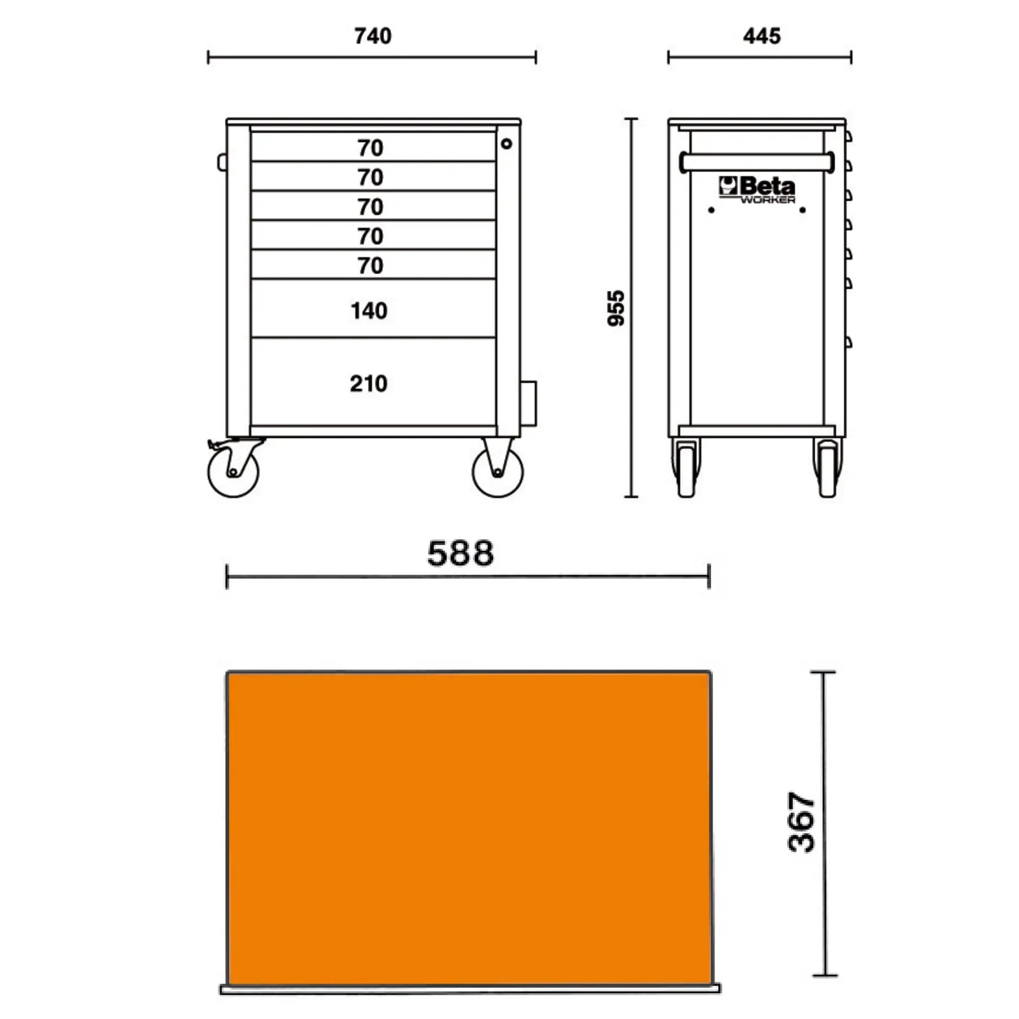 Werkzeugwagen Beta BW 2400S O7/EM 309 Stück