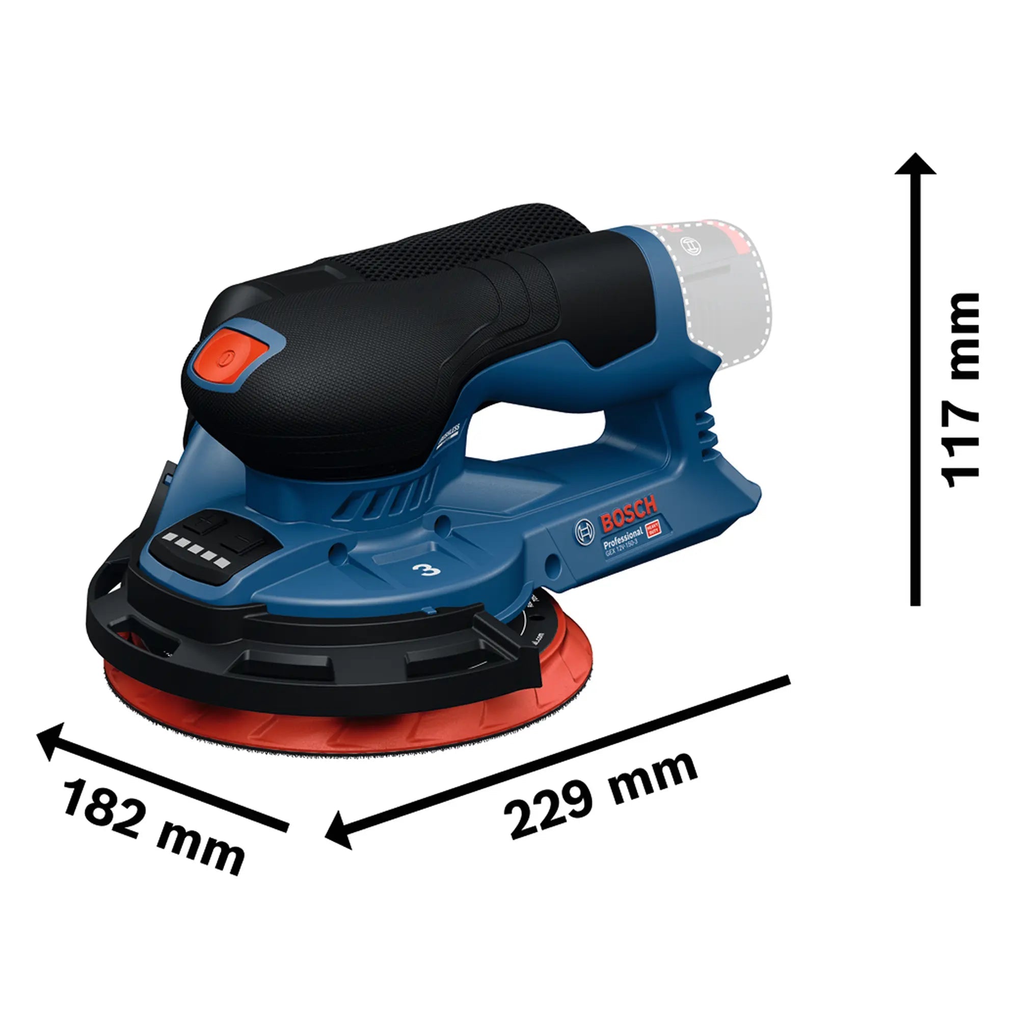 Sander Bosch GEX 12V-150-3 PRO 12V