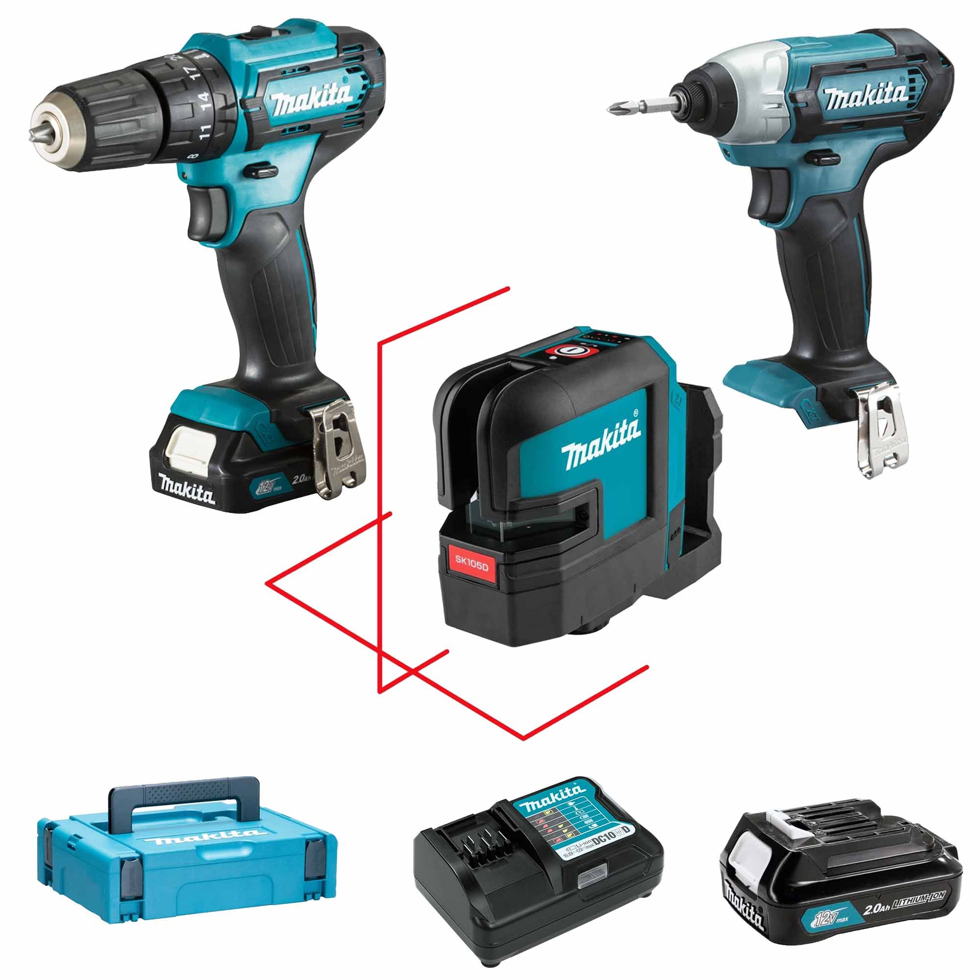 Elektrowerkzeug-Set Makita CLX337SAX3 12V 2Ah