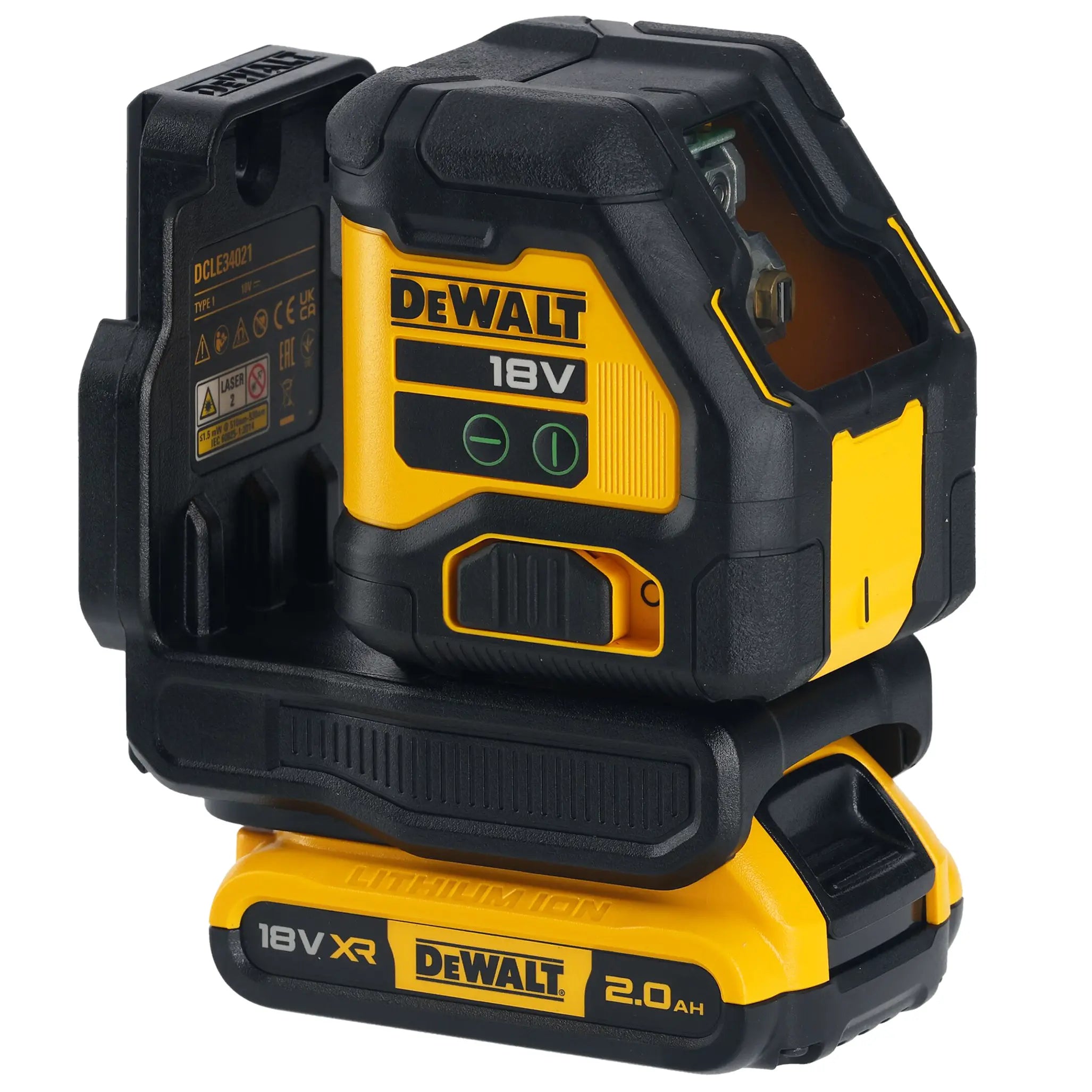 Grüner Kreuzlaser Dewalt DCLE34021D1-QW 12V 2Ah