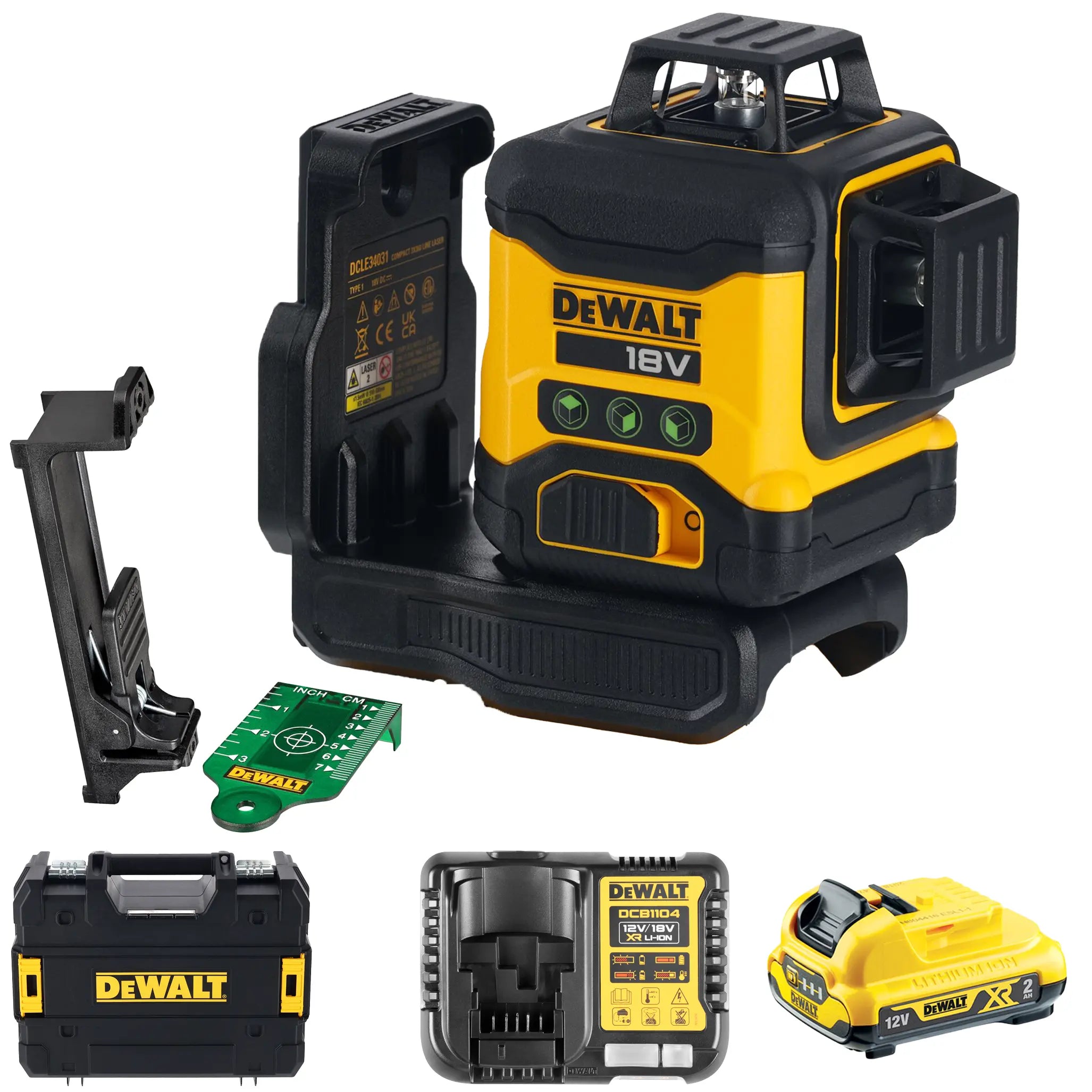 Grüner Laser-Niveau Dewalt DCLE34031D1-QW 18V 2Ah