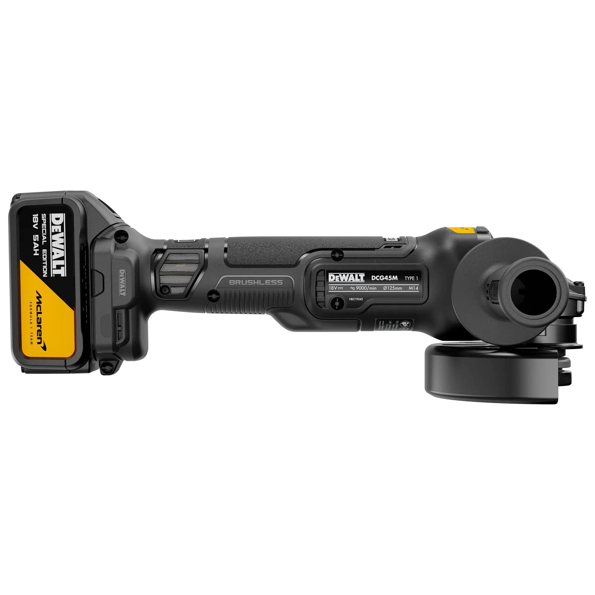 Schleifer Dewalt McLaren DCG45MP2T-QW 18V 5Ah