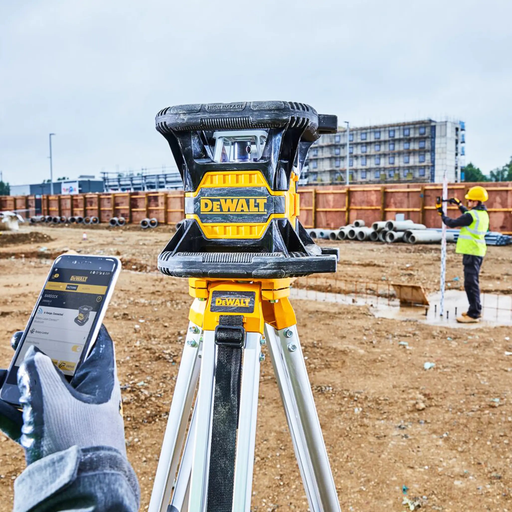 Grüner Rotationslaser Dewalt DCE080D1GS-QW 18V 2Ah