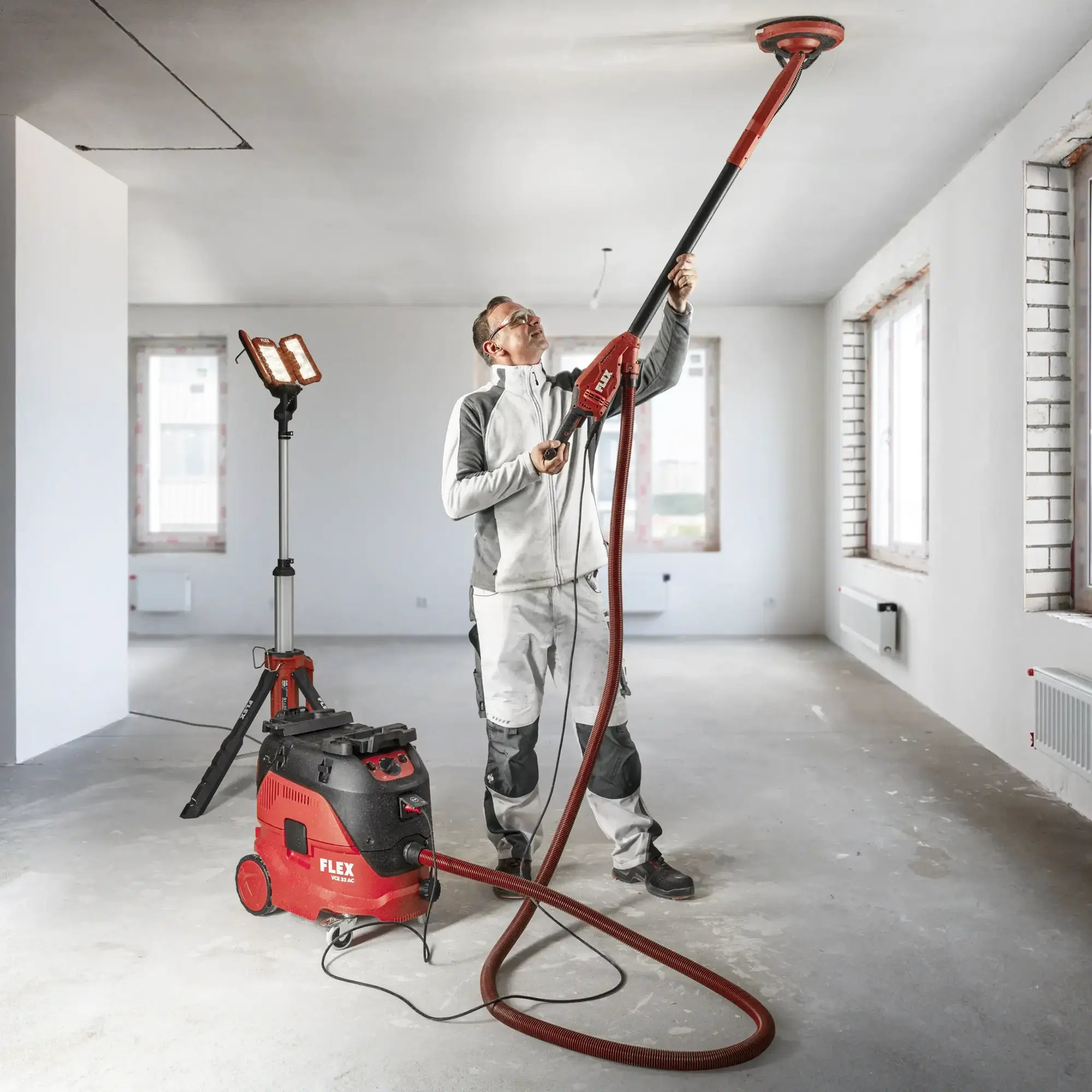 Staubsauger-Schleifgerät Flex GE 6 R-EC + VCE 33 M AC Set + Schleifpapier