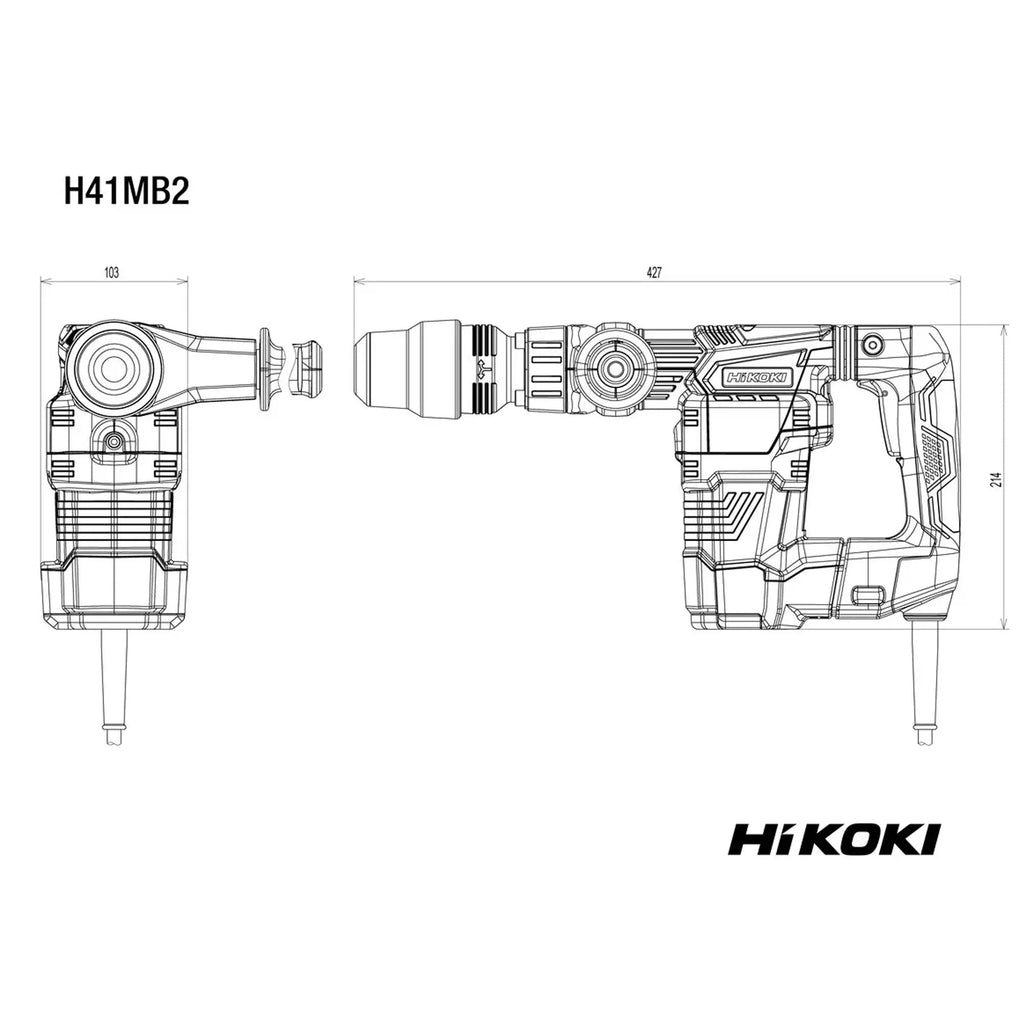 HiKOKI H41MB2WSZ SDS-Max 1050W 6.8J LVH Abbruchhammer
