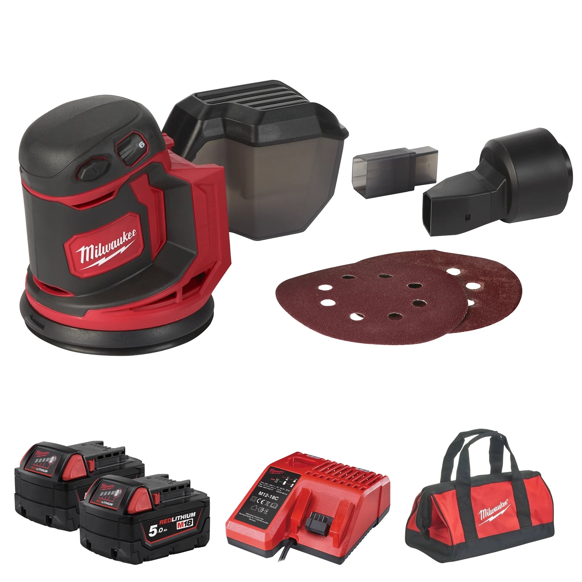 Exzenterschleifer Milwaukee M18 BOS125-502B 18V 5Ah