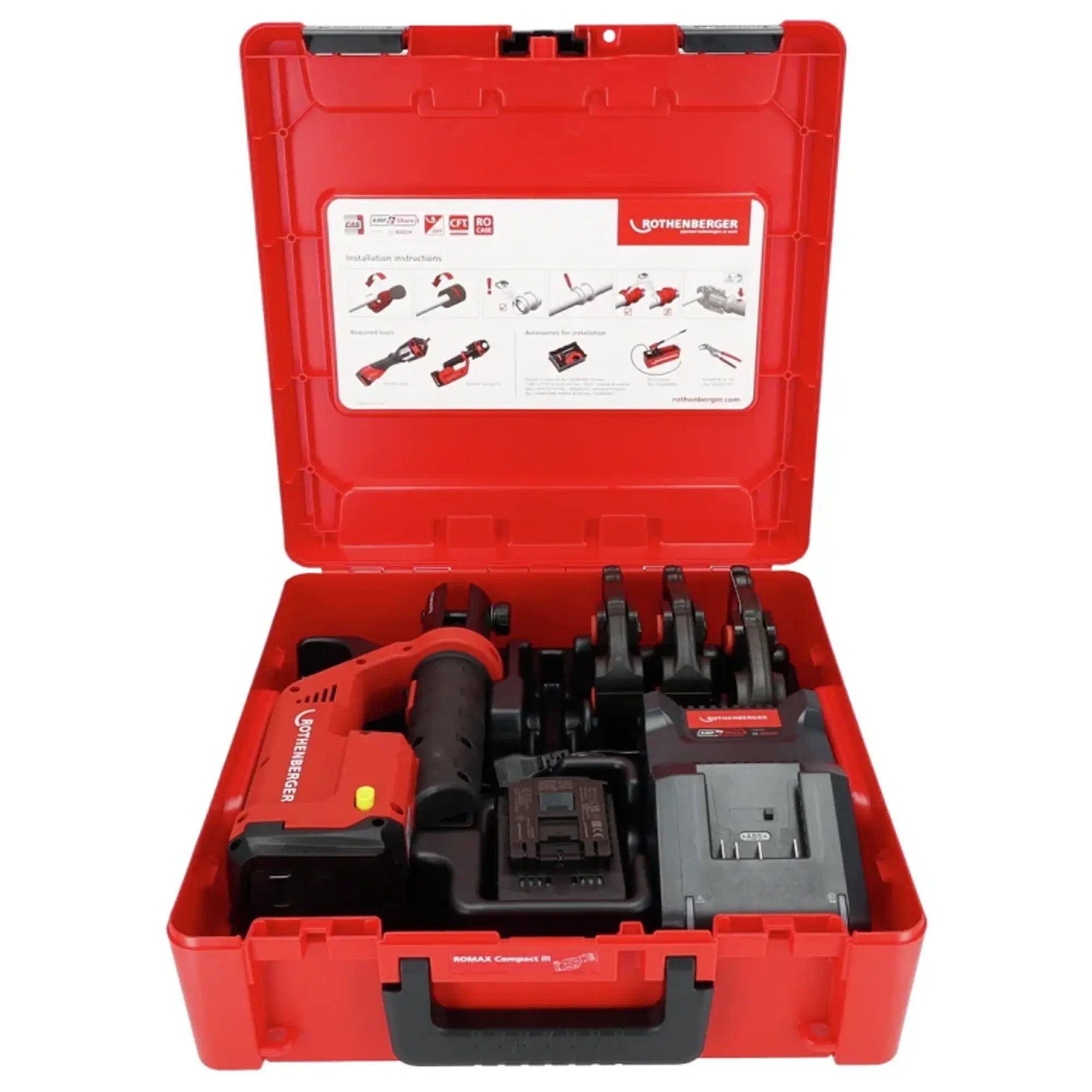Pressmaschine Rothenberger Romax Compact TT 18V 2Ah + Satz mit 3 Backen