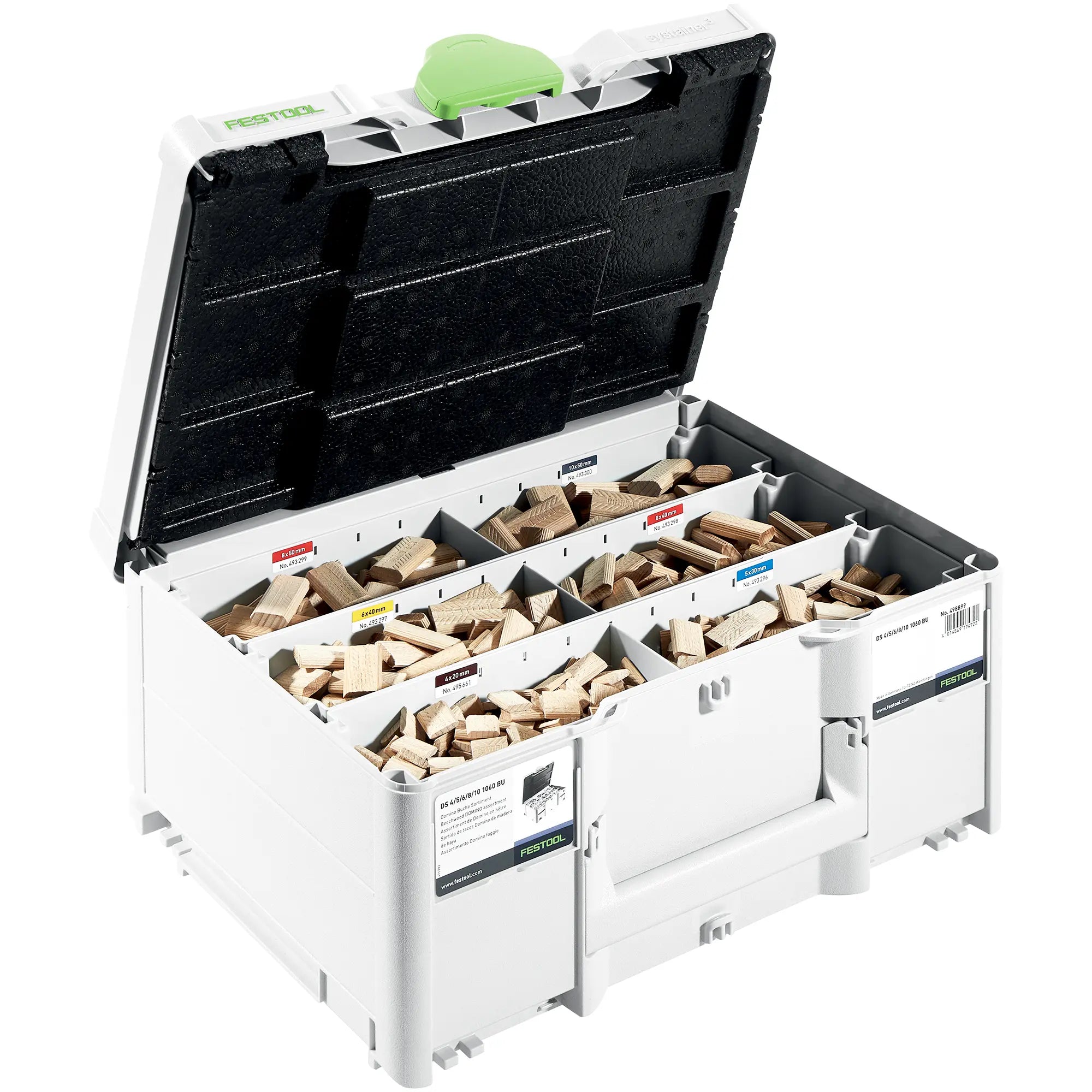 Dübelsortiment Festool DOMINO Buche DS 4/5/6/8/10 1060 BU