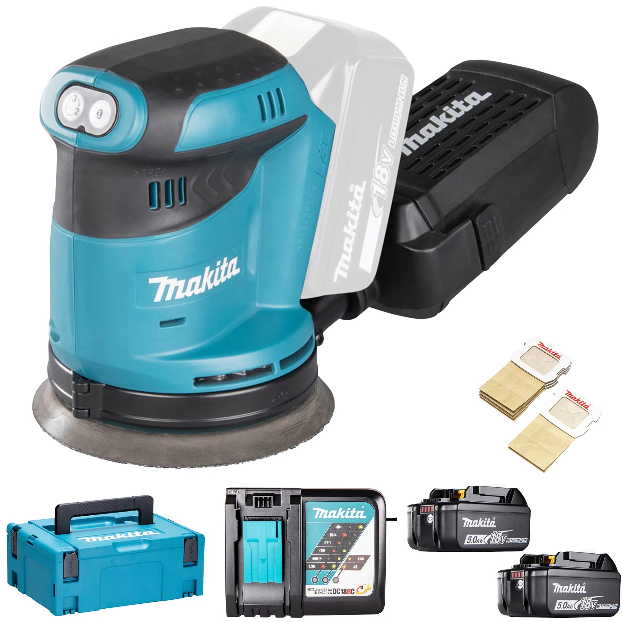 Exzenterschleifer Makita DBO180RTJ 18 V 5 Ah