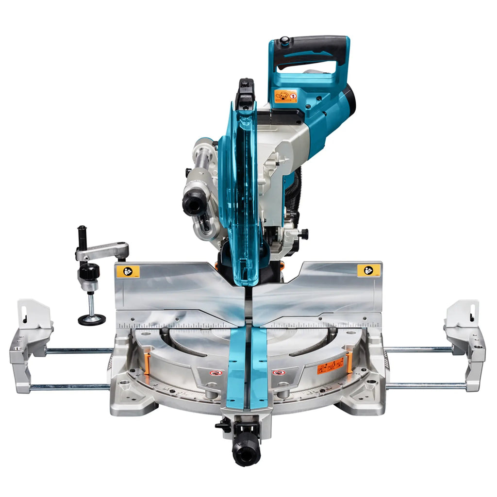 Gehrungssägensatz Makita LS1219L mit DEBWST06-Prüfstand