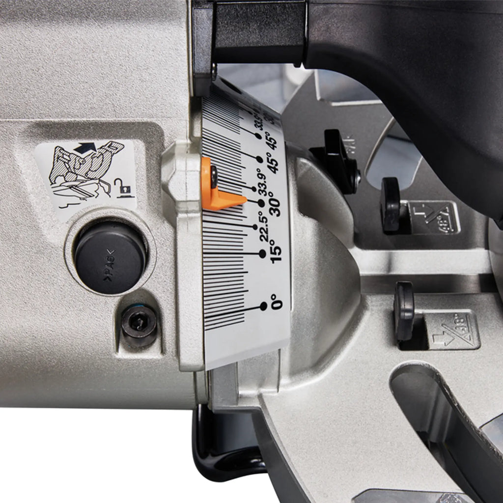 Gehrungssägensatz Makita LS1219L mit DEBWST06-Prüfstand