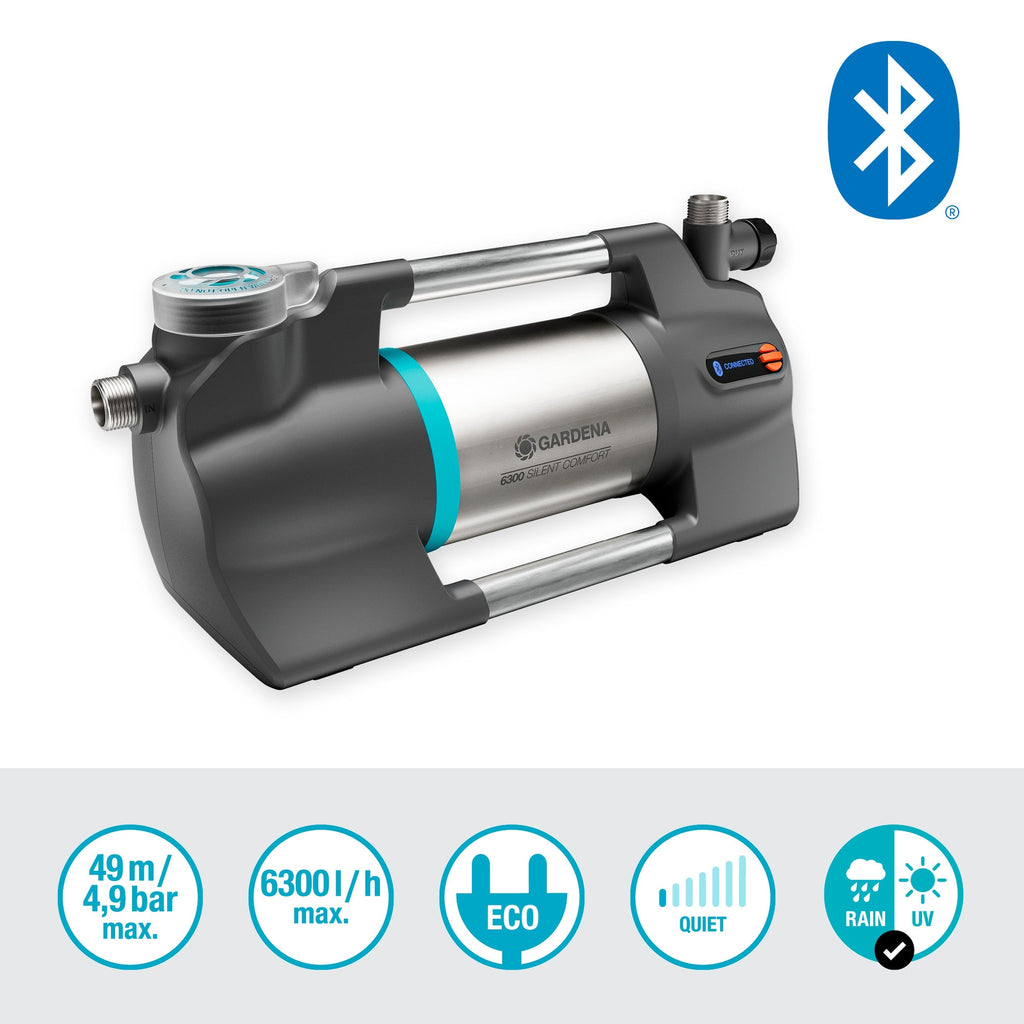 GARDENA Gartenpumpe »6300 SilentComfort« besonders geräuscharm, mit Bluetooth®, 6300 l/h, 1050 W