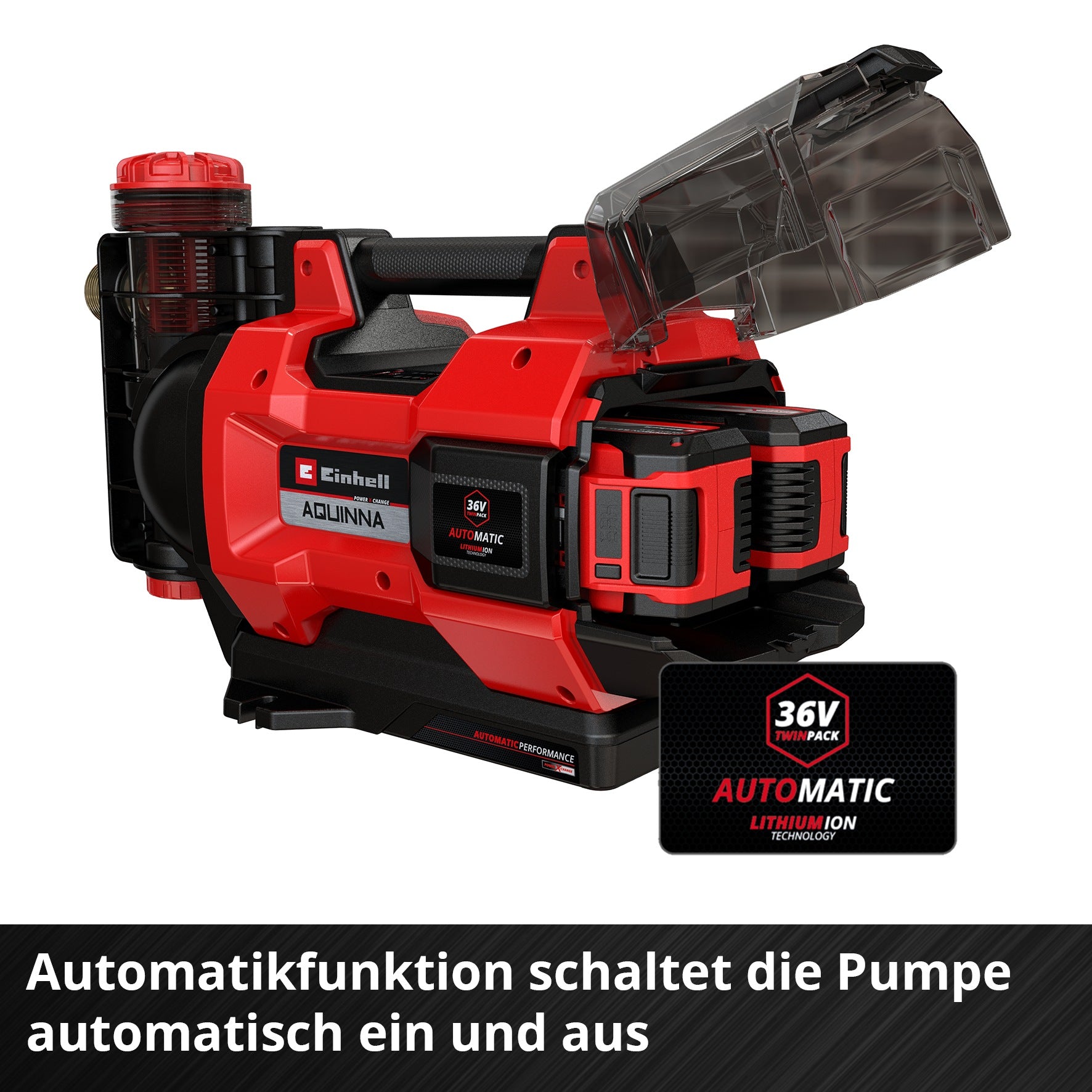 Einhell Akku-Gartenpumpe »AQUINNA 36/38 F LED AUTOMATIC« 3.800 l/h, Power X-Change, ohne Akku und Ladegerät