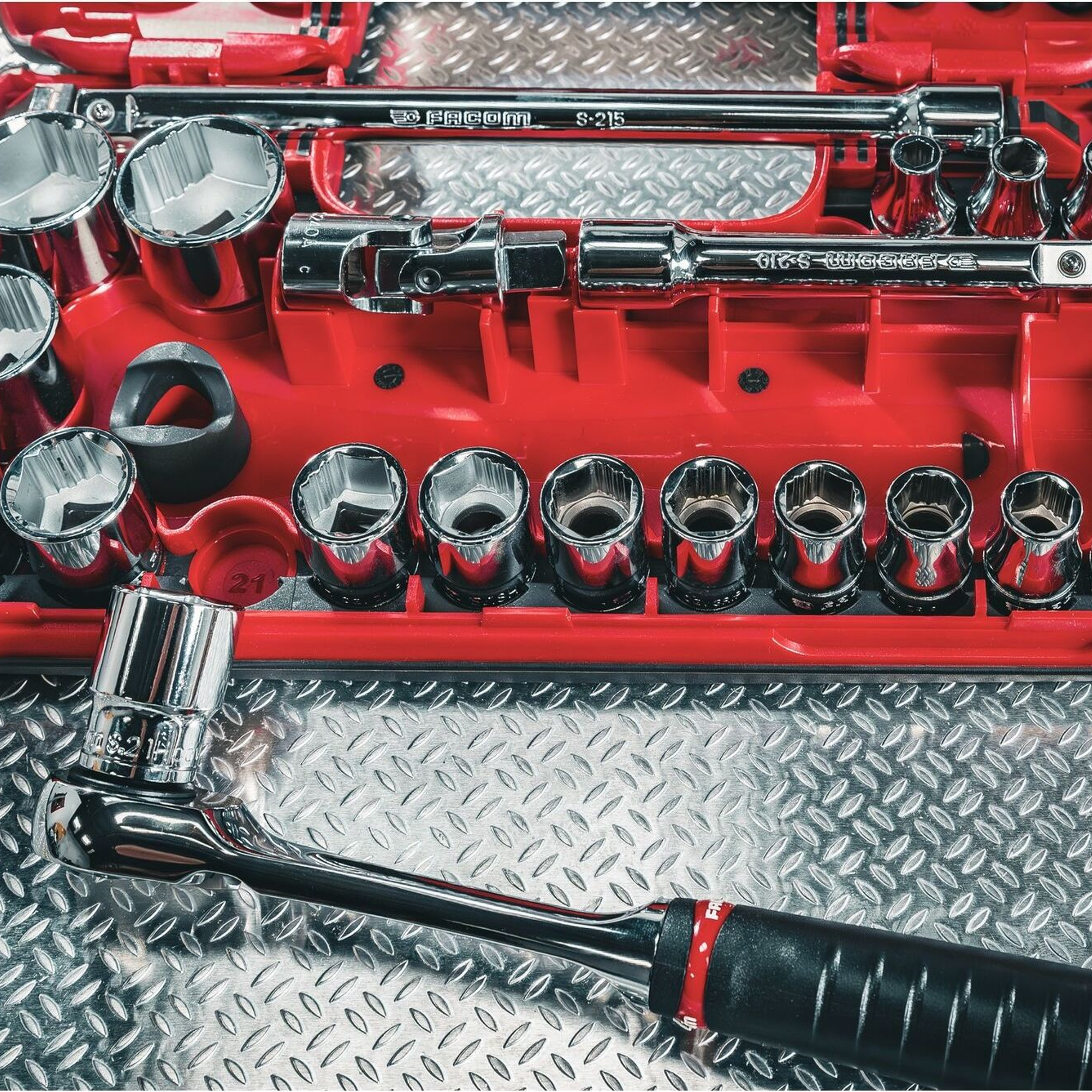 Facom SL.DBOX1GRPPB 1/2" OGV Grip Steckschlüsselsatz 21-teilig