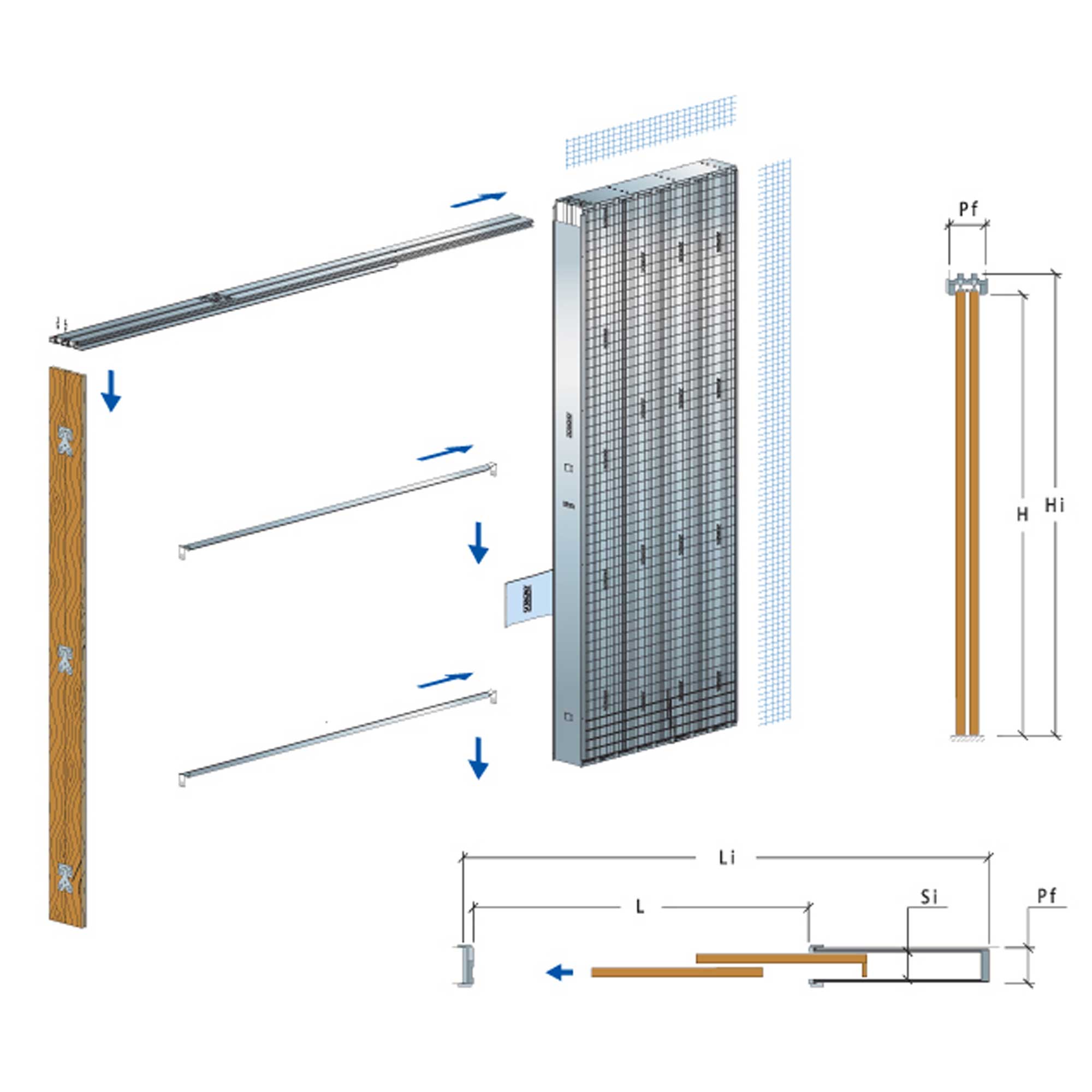 Gegenrahmen Scrigno Gold Granluce Gips 170mm h2100