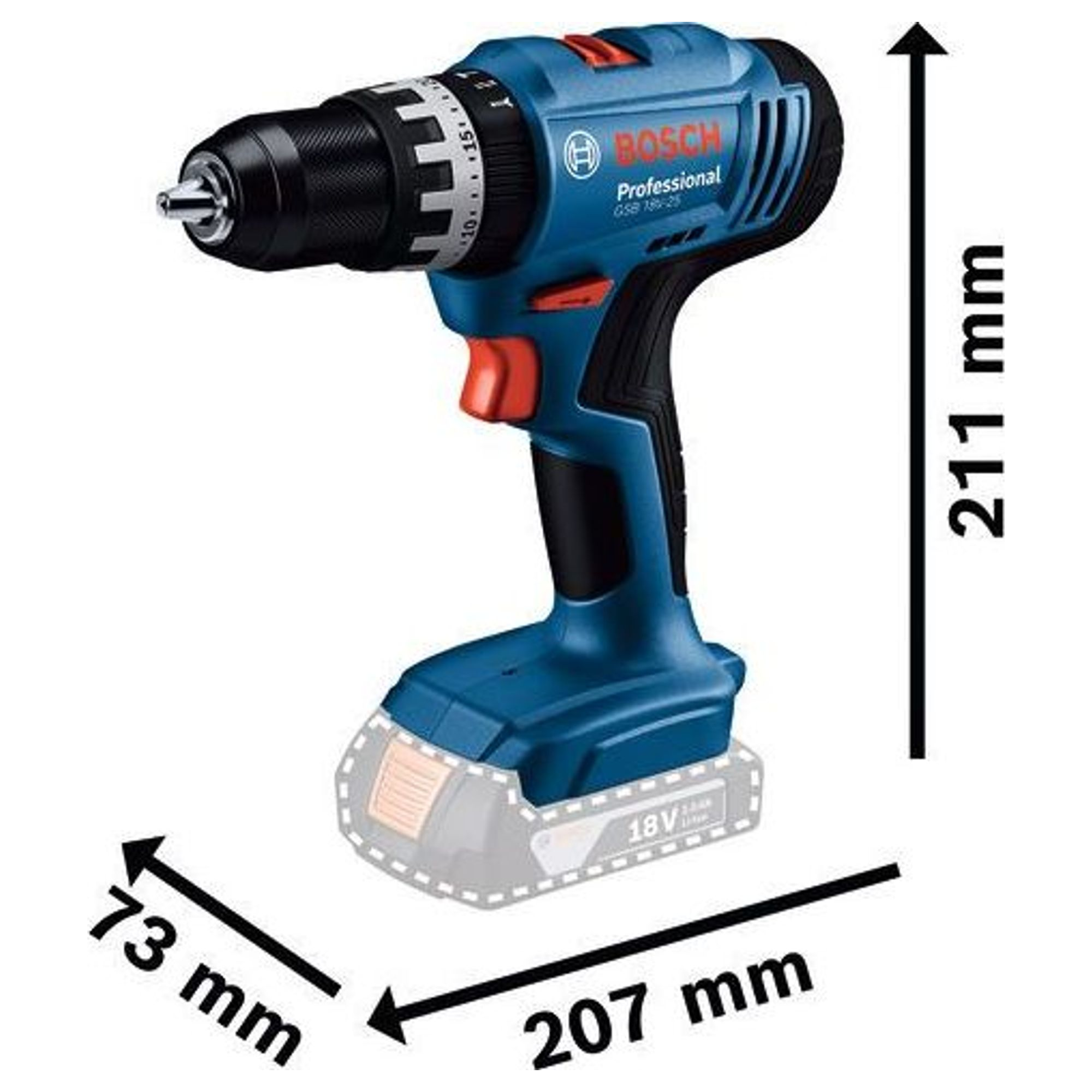 Bohrschrauber Bosch GSB 18V-25 PRO 18V 2Ah