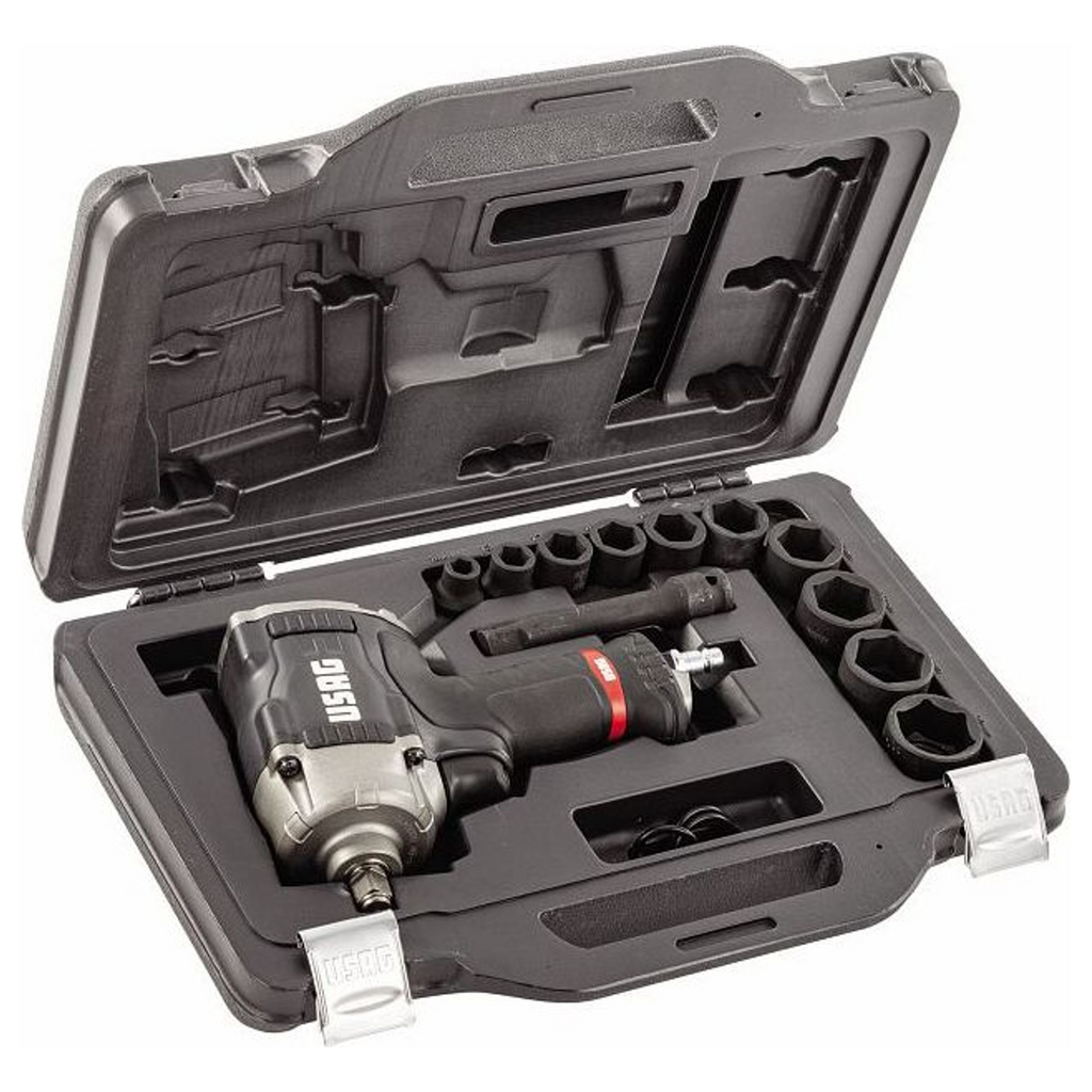 Schlagschrauber-Set Usag 929 PC1/C12 mit 12-teiligem Maschinensteckschlüssel