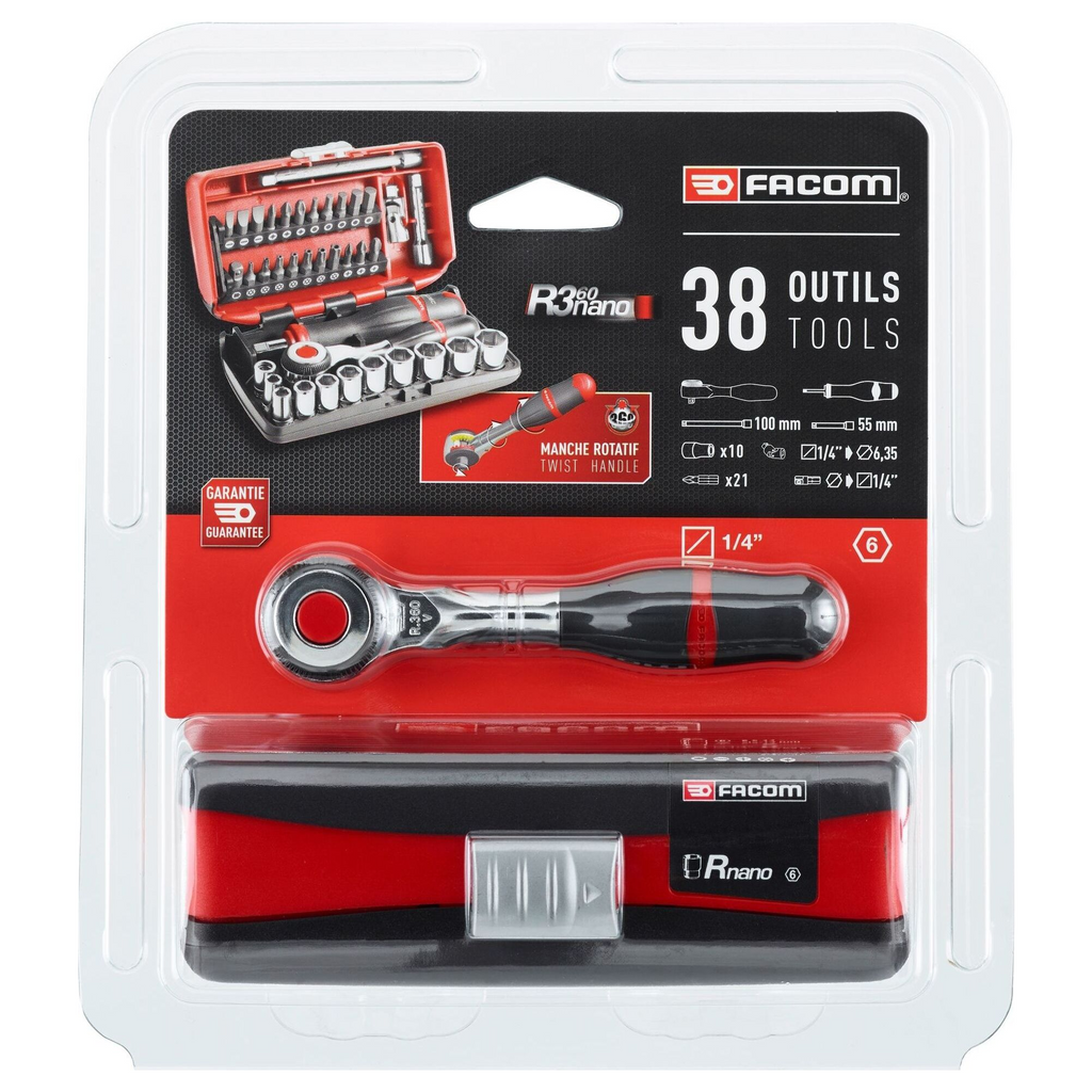 Facom R.360NANOPB 1/4" Ratschen- und Steckschlüsselsatz (38-teilig)